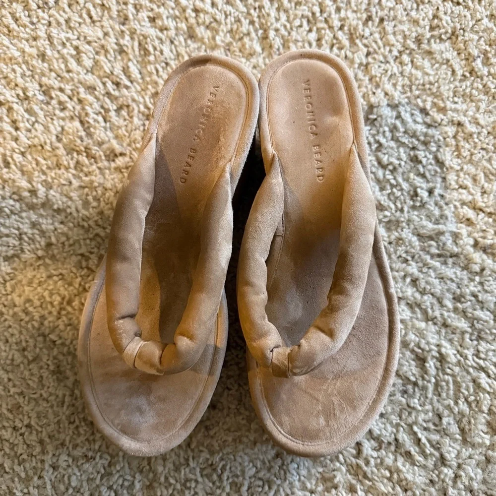 Veronica Beard Geno Cork Platform Thong Sandals Women's 9.5  Slip On